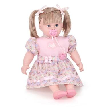 Imagem de Brinquedo Boneca Sofi Fala 74 Frases 56cm Chupeta Menina - Adijomar