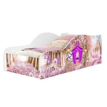 Imagem de Cama De Solteiro Para Quarto Carro Com Proteção Lateral Adesivada MDF 