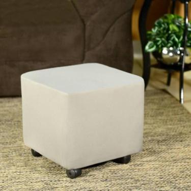 Imagem de Capa de Puff Quadrado Malha Envio Imediato - Charme do Detalhe, Cinza 