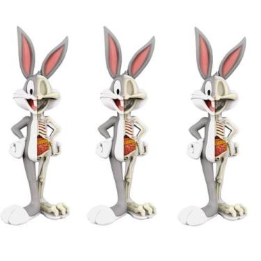 Imagem de 3 Bonecos Looney Tunes Pop Pernalonga Raio X Funko Xxray - Mighty Jaxx