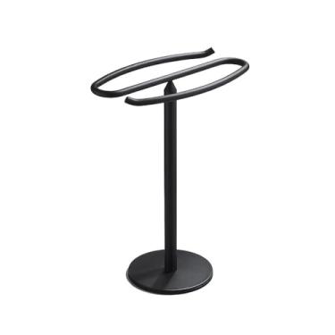 Imagem de Toalheiro de chão Toalheiro vertical de bancada para cozinha, toalheiro móvel de mesa, armazenamento, rack suspenso de aço inoxidável 304 Toalheiro independente(Preto)