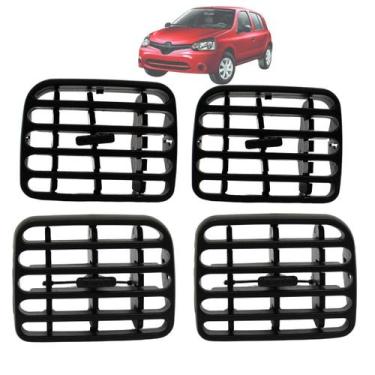 Imagem de Par Difusor Saida De Ar Central Clio 2000 01 02 03 04 05 A 2016 Preto 