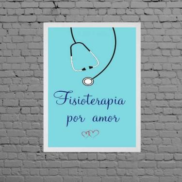 Imagem de Quadro Decorativo Enfermagem Por Amor 33X24Cm Moldura Branca