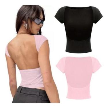 Imagem de Kit 2 Cropped Costa Nua Preto E Rosa Chiclete Poliamiada - Shai, Preto