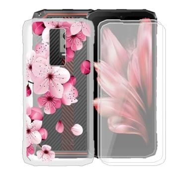 Imagem de AQGGIIXY Capa de telefone para Doogee Blade 10 (16.7 cm), com 2 x protetores de tela de vidro temperado, capa ultrafina transparente de TPU macio antiarranhões à prova de choque para Doogee Blade 10