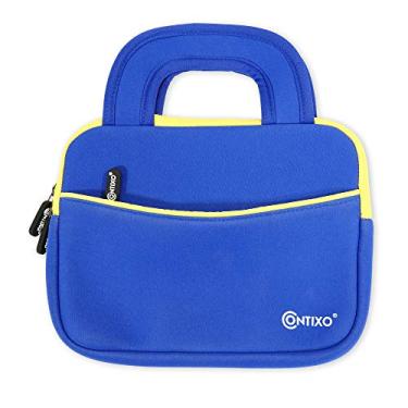 Imagem de Contixo Bolsa para tablet de 10 polegadas - compatível com tablets infantis K102 e K103, capa protetora para transporte (azul)