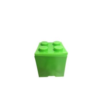 Imagem de Baú verde nova coleção-caixa bloco monta monta-decoração -guarda volum