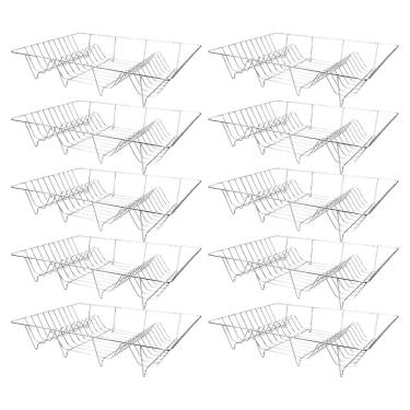 Imagem de 10 Escorredor Organizador de Louças 20 Pratos Cozinha 48cm