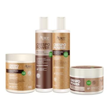 Imagem de Kit Apse Shampoo, Condicionador, Creme de Pentear e Máscara Crespo Power