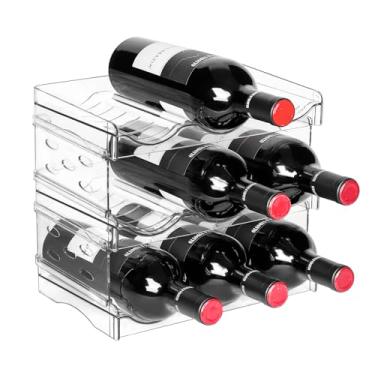 Imagem de BoxedHome Organizador de garrafa de água de plástico e suporte de armazenamento de rack de vinho para armário interno, bancada de cozinha, tampo de mesa, despensa, bares, armários, geladeira