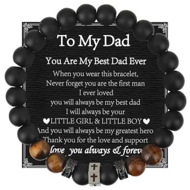 Imagem de AZFEIYA Pulseira masculina de cruz, presente de cruz de páscoa, olho de tigre, pulseira de cruz religiosa, confirmação de batismo, presentes cristãos para pai, marido, homens, Large, Cristal, Sem