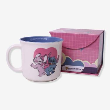 Imagem de Caneca Tom  Stitch E Angel Namorados 350 Ml - Zona Criativa