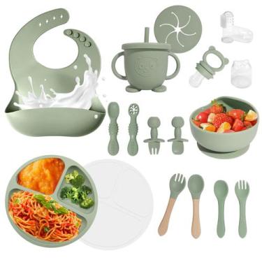 Imagem de Conjunto de alimentação para bebês Catvegue, 17 peças, sem BPA, silico