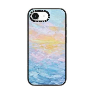 Imagem de CASETiFY Capa Impact para iPhone 16e [proteção contra quedas de grau militar de 2,5 m 4X/compatível com Magsafe] - Nascer do sol do Oceano Atlântico - Preto transparente