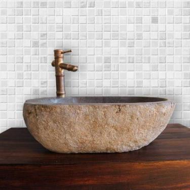 Imagem de Papel de Parede Pastilhas em Tons de Cinza 3,00m - Inove Papéis de Par