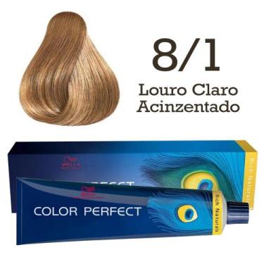 Imagem de Coloração 8/1 Louro Claro Acinzentado Color Perfect  Wella Professiona