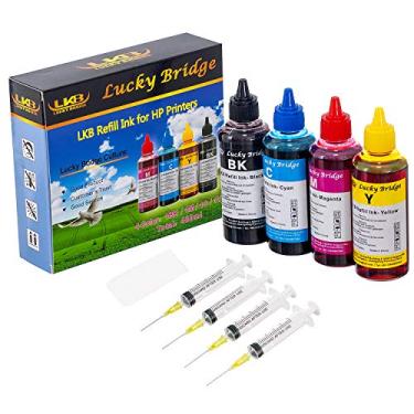 Imagem de Kit de refil de tinta Lucky Bridge de 400 ml 4 x 100 ml para HP 950 951 60 61 952 902 901 61 60 62 63 21 22 920 940 934 564 932 933 711 970 934 71 92 Cartucho 94 95 96 97 ou sistema CIS CISS conjunto