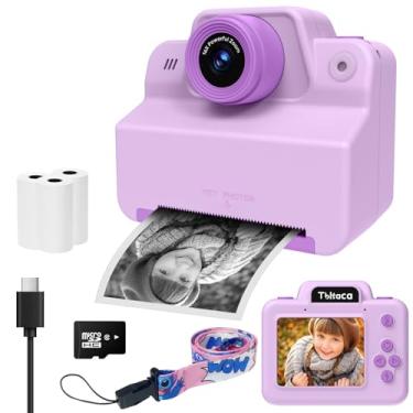 Imagem de Câmera infantil com impressão instantânea para crianças, câmera instantânea para crianças de 3, 4, 5, 6, 7, 8, 9 e 10 anos, presente de Natal, aniversário, brinquedo portátil para meninas de 3 a 12