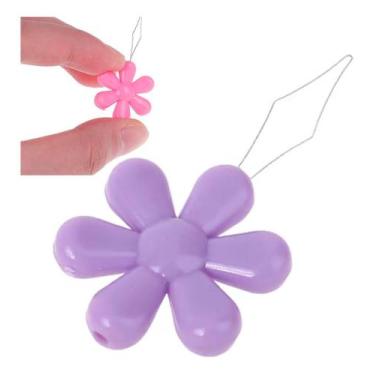 Imagem de 04 Passador Colocador Linha Em Agulha Costura Flor Coloridos kit - Evo