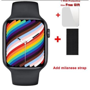 Imagem de Smartwatch w37 pro série 7 esporte saude faz recebe ligações + puls me