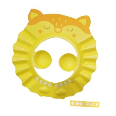 Imagem de MERIGLARE Capinho de chá de chá de bebê chapéu de chapéu de chuveiro acessórios para lavar cabelo fofo de viseira boné de banho para crianças de 0 a 9 anos, Amarelo