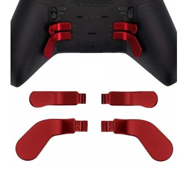Imagem de Ceozon Replacement Back Paddles 4 pcs Metal Stainless Steel Trigger Locks for Xbox One Elite Controller Series 2 Xbox One Elite Back Buttons Accessories (Red)