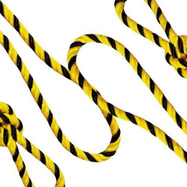 Imagem de Corda 10mm 100m Zebrada Sinalização Isolamento Segurança Trabalho Resi