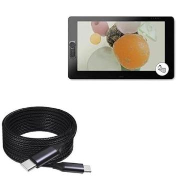 Imagem de Cabo BoxWave compatível com Wacom Cintiq Pro 32 (DTH-3220) (cabo da BoxWave) - Cabo DirectSync PD (3 m) - USB-C para USB-C (100W), cabo de liga de nylon trançado PD longo de 3 m - preto