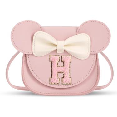 Imagem de Hincoo Bolsa infantil, bolsa para meninas pequenas, Letra rosa, H