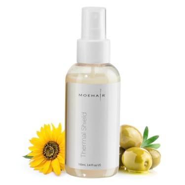 Imagem de MOEHAIR Spray Protetor Térmico Para Cabelos - Tamanho Viagem (3,4 Fl Oz), Chapinha Com Proteção Térmica, Secador