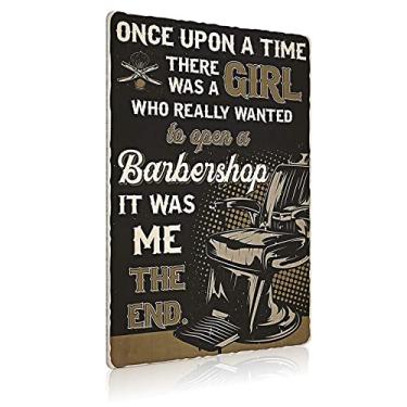 Imagem de JIUFOTK Placas De Metal Retrô Para Barbearia, Pôster Lata Com A Frase "Uma Garota Realmente Queria Abrir", Decoração Parede, 30X40 Cm