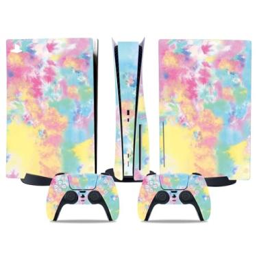 Imagem de Skin Wrap para PS5 Disc Edition, adesivo de vinil para console e controle sem fio (pintura colorida)