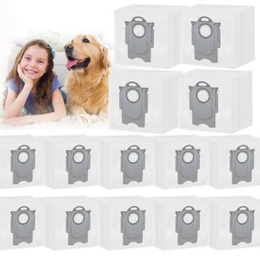 Imagem de Pacote com 14 sacos de pó Q5 compatíveis com Roborock S8 Pro Ultra, S8+, Q7 Max+, Q8 Max+, Q5 Max+, Q5+, Q5 Pro+, S7 Max Ultra, S7 MaxV Ultra, Q7+ Robot Aspirador, Saco descartável de grande