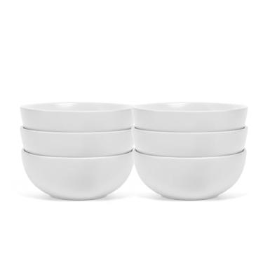 Imagem de CLARO by 1 Stop & GO, tigela de macarrão com pés simples resistentes à quebra para arroz, sopa, cereais e mais. Seguro para micro-ondas e lava-louças – Opalware branco elegante.