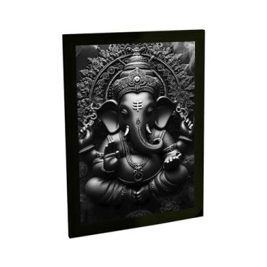 Imagem de Quadro Decorativo Ganesha Estatua Ilustração Escura Decoração Poster Quarto Sala
