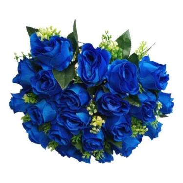 Imagem de Buquê Com 24 Rosas Artificiais Grande 40cm Flores Arranjo - Mega Varie