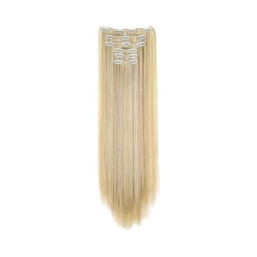 Imagem de Loira Preta 24 Polegadas Longas Extensões De Cabelo Sintético Reto 16 