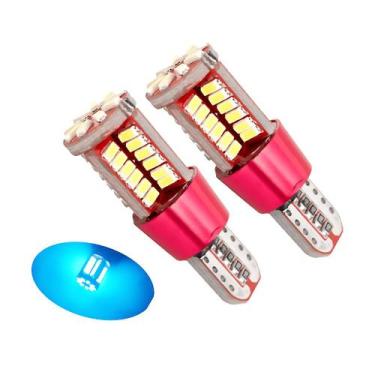 Imagem de Par Lampadas T10 57 Leds Pingo Canbus Azul Cristal - Lumi