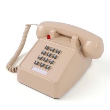 Imagem de Telefone vintage com fio, telefone fixo retrô, telefone antigo de linha única, telefones para deficientes auditivos para idosos, telefones antigos para casa e hotel, telefone com fio antiguo toque