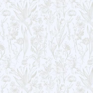 Imagem de Dimoon Papel de parede folha branca e cinza 299 cm