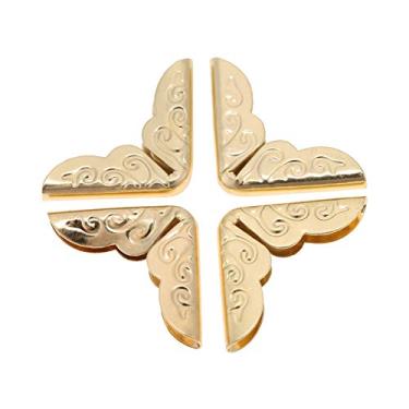 Imagem de Yinhing Livro Protetores de Canto, Livro de Recortes de Recortes de de Fotos do álbum Vintage Diário Protetores de Corner de 50pcs de Canto de Metal para Jóias de Jóias Caixa de (C086 Amarelo)