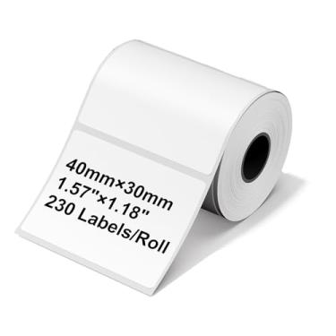 Imagem de Etiquetas térmicas para M100/M110/M220/M120/M200 1,57"x1,18" (40 x 30 mm), compatíveis com etiquetadoras Phomemo, etiquetas adesivas multiuso para código de barras/endereço/logotipo/empresa/etiqueta