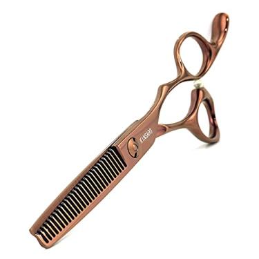 Imagem de Tesoura de repicar cabelo 14 cm Japão 440 C Tesoura profissional para repicar cabelo, tesoura de barbeiro, ponta convexa Kinsaro