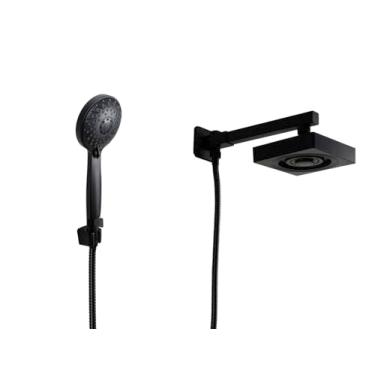 Imagem de Ducha Chuveiro ABS Autolimpante Preto com Chuveirinho de Mão