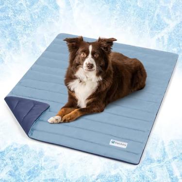 Imagem de PetAmi Tapete de resfriamento para cães, cobertor de resfriamento premium para canil, almofada de dormir fria para gatos para ambientes internos, Q-MAX capa de sofá fria para o verão, azul
