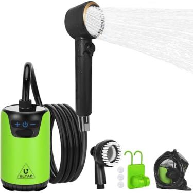 Imagem de ULTAC Bomba de chuveiro de acampamento, 10.0000 mAh, bomba elétrica de chuveiro recarregável IPX7 à prova d'água com tela LED e 2 bicos de cabeça para acampamento, caminhada, viagem, carro, animal de