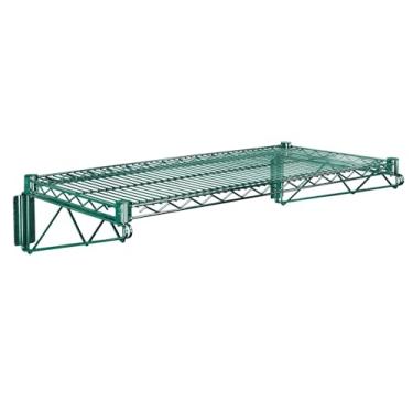 Imagem de Quantum Suporte de parede WDWB1224P Cantilever de prateleira única para serviço pesado com (2) suporte de montagem | para loja de varejo de logística de armazém | Acabamento revestido de epóxi verde