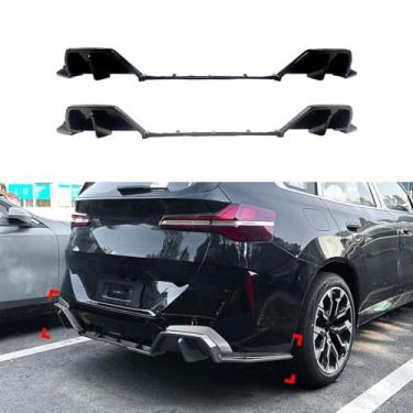 Imagem de Spoiler de para-choque traseiro de carro difusor labial modificação peça para X3 G45 M Sport 2024+ capa protetora de para-choque acessórios de carro (preto brilhante)