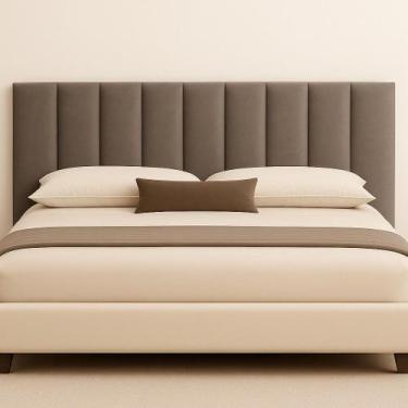 Imagem de Painel Cabeceira Cama Solteiro Box Quarto Veludo Kit 5 Modulos - Art i