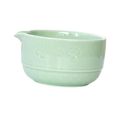 Imagem de IEUDNS Tigela de cerâmica japonesa Matcha Chawan com bico para servir chá tradicional japonês, Verde